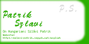 patrik szlavi business card