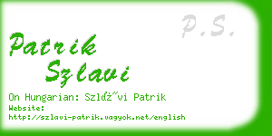 patrik szlavi business card